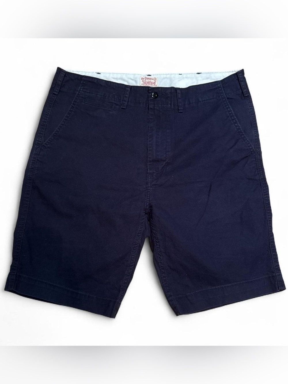 Levi's Navy Flat Front Cotton Shorts